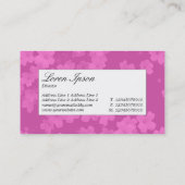 Mitte - Blume Textur - Rosa Visitenkarte (Rückseite)