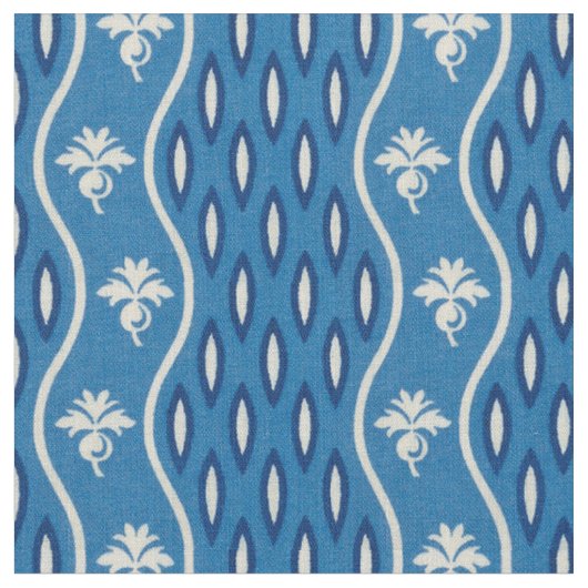 Mitte der 1800er Jahre Wavy Stripe, blau Stoff (Nahaufnahme)