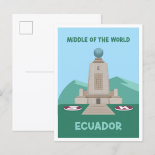 Mitte der Welt Ecuador Vintage Reise Postkarte