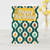 Mitte des Herbstes hinterlässt Retro-Happy Geburts Karte (Gelbe Blume)