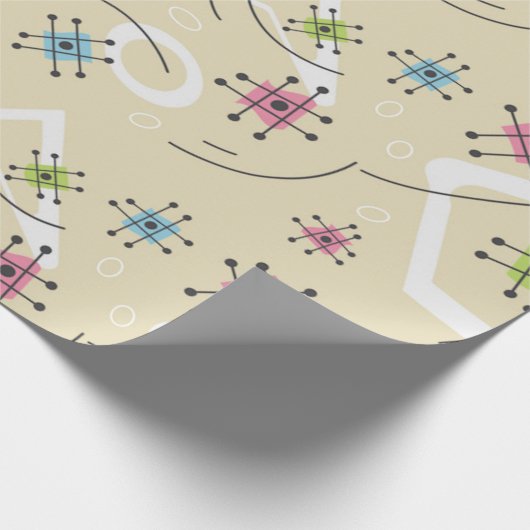 Mitte des Jahrhunderts 1950 - Hashmarken Geschenkpapier (Ecke)