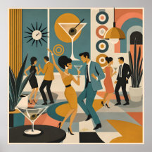 Mitte des Jahrhunderts 60er Hip-Martini-Cocktail-T
