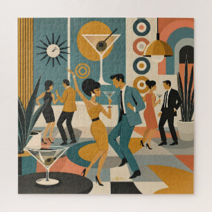 Mitte des Jahrhunderts 60er Hip-Martini-Cocktail-T Puzzle