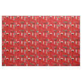 Mitte des Jahrhunderts Abstrakt in Rot Stoff (Fat Quarter (45,7 x 55,9 cm))