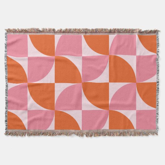 Mitte des Jahrhunderts Abstrakte Orange und Rosa M Decke (Vorderseite)