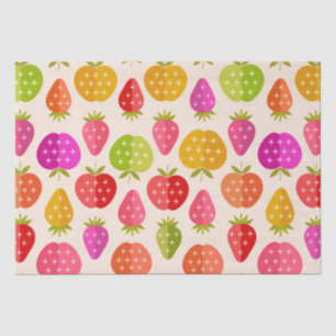 Mitte des Jahrhunderts Äpfel und Erdbeeren farbenf Seidenpapier