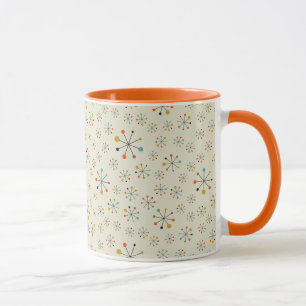 Mitte-des-Jahrhunderts Atom-inspiriertes Muster Tasse