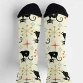 Mitte des Jahrhunderts atomare Katze mit Sternenex Socken (Oben)