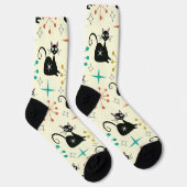 Mitte des Jahrhunderts atomare Katze mit Sternenex Socken (Rechts)