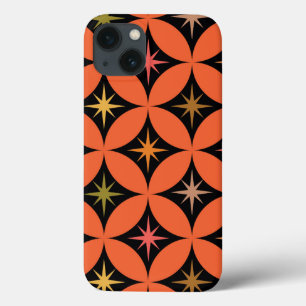 Mitte des Jahrhunderts Atome Sterne auf orangen Kr Case-Mate iPhone Hülle