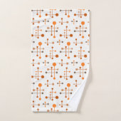 Mitte des Jahrhunderts Atomic Age Muster 36 Orange Badhandtuch Set (Handtuch)