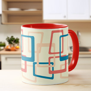 Mitte des Jahrhunderts Atomzeitalter Rechtecke Bla Tasse