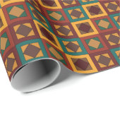 Mitte des Jahrhunderts Diamant Quadrat Geometrisch Geschenkpapier (Rolleneckpunkt)