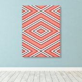 Mitte des Jahrhunderts Diamond Muster Koralle, sch Leinwanddruck (Insitu (Holzboden))