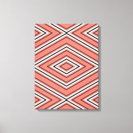 Mitte des Jahrhunderts Diamond Muster Koralle, sch Leinwanddruck