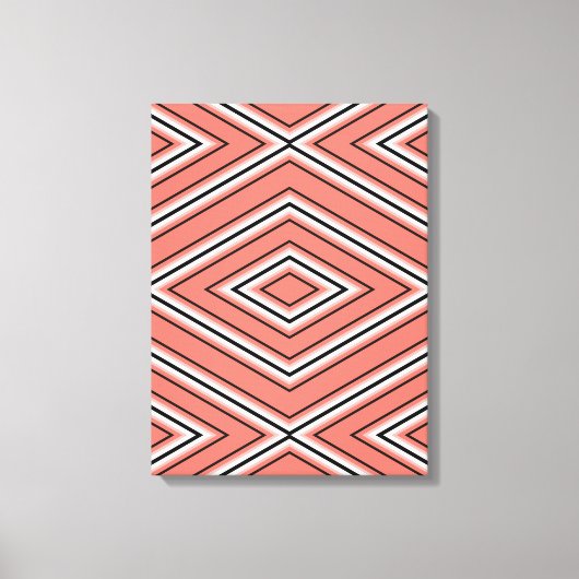 Mitte des Jahrhunderts Diamond Muster Koralle, sch Leinwanddruck (Vorderseite)