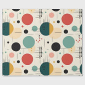 Mitte des Jahrhunderts farbenfrohes geometrisches  Geschenkpapier (Flach)