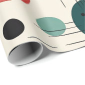 Mitte des Jahrhunderts farbenfrohes geometrisches  Geschenkpapier (Rolleneckpunkt)