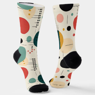Mitte des Jahrhunderts farbenfrohes geometrisches  Socken
