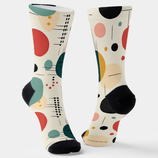 Mitte des Jahrhunderts farbenfrohes geometrisches Socken (Gewinkelt)
