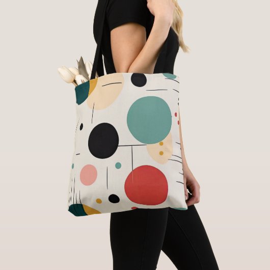 Mitte des Jahrhunderts farbenfrohes geometrisches  Tasche (Von Nahem)
