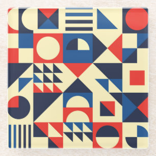Mitte des Jahrhunderts Geometrisch: Funky Retro-Mu Glasuntersetzer