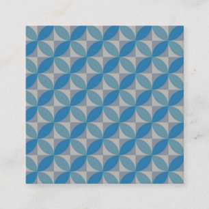 Mitte des Jahrhunderts geometrische Blaue Kreise a Quadratische Visitenkarte
