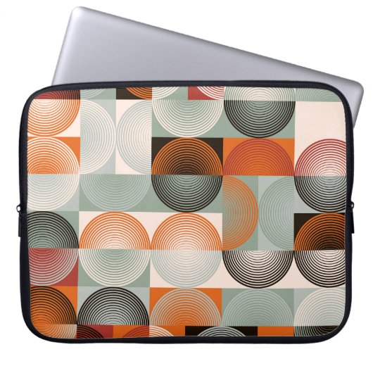 Mitte des Jahrhunderts geometrisches, abstraktes f Laptopschutzhülle (Vorderseite)