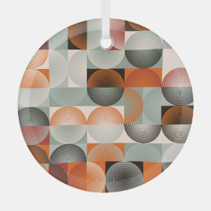 Mitte des Jahrhunderts geometrisches, abstraktes f Ornament Aus Glas