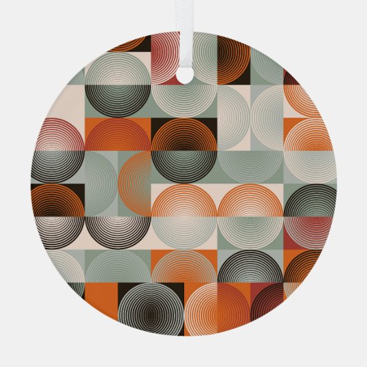 Mitte des Jahrhunderts geometrisches, abstraktes f Ornament Aus Glas (Rückseite)