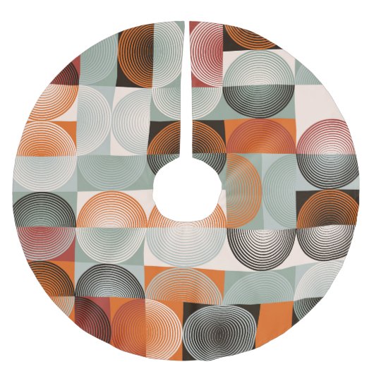 Mitte des Jahrhunderts geometrisches, abstraktes f Polyester Weihnachtsbaumdecke (Vorderseite)