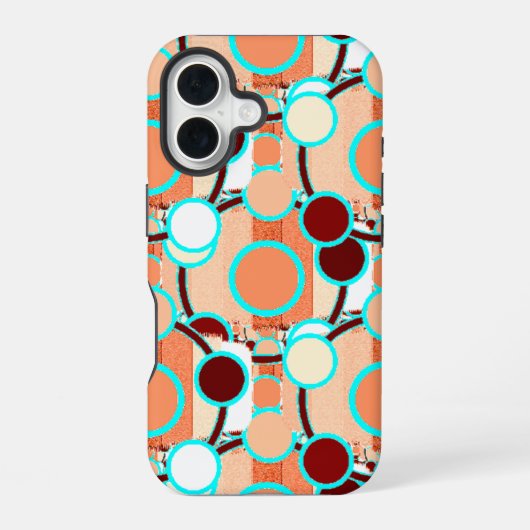 Mitte des Jahrhunderts Geometrisches Muster iPhone 16 Hülle (Rückseite)