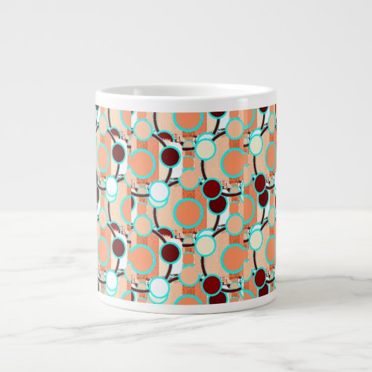 Mitte des Jahrhunderts Geometrisches Muster Jumbo-Tasse (Vorderseite)
