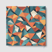 Mitte des Jahrhunderts geometrisches Teal & Orange Gästebuch (Rückseite)