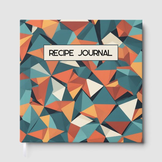 Mitte des Jahrhunderts geometrisches Teal & Orange Gästebuch (Vorderseite)