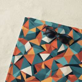 Mitte des Jahrhunderts geometrisches Teal- und Ora Strandtuch