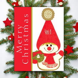 Mitte des Jahrhunderts Happy Snow Gnome Custom Chr Feiertagskarte