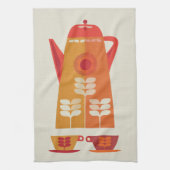 Mitte des Jahrhunderts Inspiriert, Orangefarbene K Geschirrtuch (Vertikal)