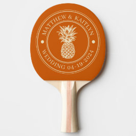 Mitte-des-Jahrhunderts-Kürbis-Ananas-Hochzeits-Wap Tischtennis Schläger