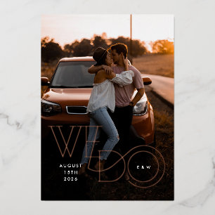 Mitte des Jahrhunderts machen wir Foto Hochzeit Ei Folieneinladung