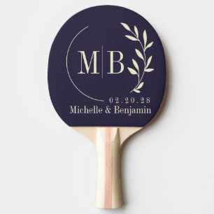 Mitte-des-Jahrhunderts Mitternacht Ozean Blatt Hoc Tischtennis Schläger