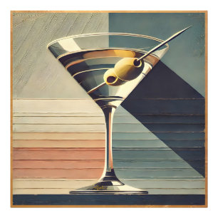 Mitte des Jahrhunderts Modern 2 Olive Martini Cock Fotodruck