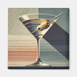 Mitte des Jahrhunderts Modern 2 Olive Martini Cock Magnet