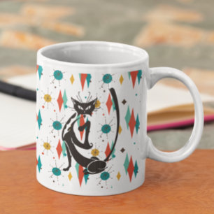 Mitte des Jahrhunderts modern 50er Schwarzer Coole Kaffeetasse