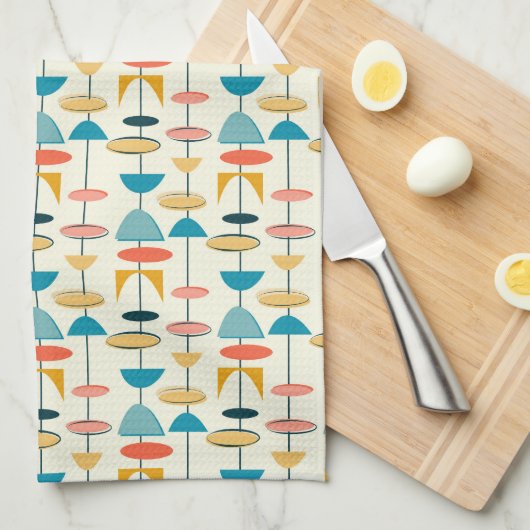 Mitte des Jahrhunderts modern Geschirrtuch (Viertel Falte)