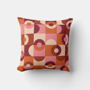 Mitte des Jahrhunderts modern halbkreisförmig pink Kissen