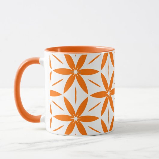 Mitte des Jahrhunderts modern Orange geometrisch f Tasse (Links)