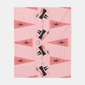 Mitte des Jahrhunderts modern: rosa Korallenmuster Fleecedecke (Vorderseite)