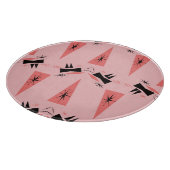 Mitte des Jahrhunderts modern: rosa Korallenmuster Schneidebrett (Ecke)