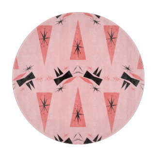 Mitte des Jahrhunderts modern: rosa Korallenmuster Schneidebrett